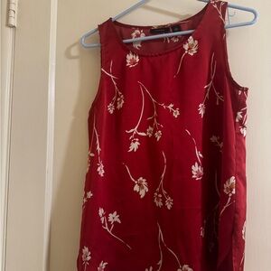 Halogen Red and White Floral Top